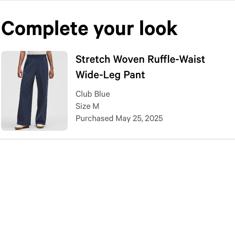 Brand New Lululemon Stretch Woven Ruffle-Waist Wide-Leg Pants
